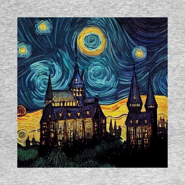 Starry Night Wizarding School Van Gogh by Grassroots Green